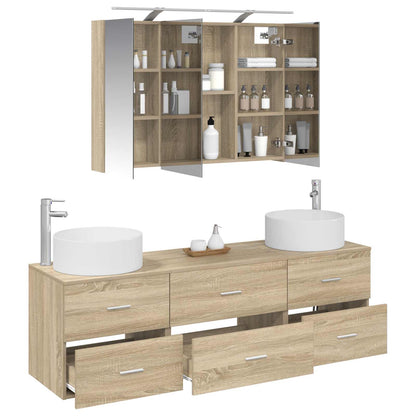 vidaXL Bathroom Furniture Set 4 pcs Sonoma Oak 3
