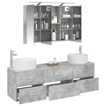 Bathroom Furniture Set 4 pcs 49.5 x 44.5 x 65.5 cm Concrete grey
