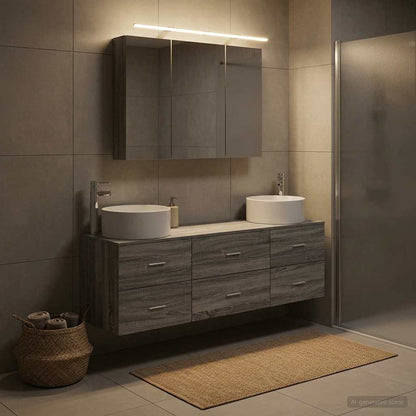 vidaXL Bathroom Furniture Set 4 pcs Grey Sonoma 1