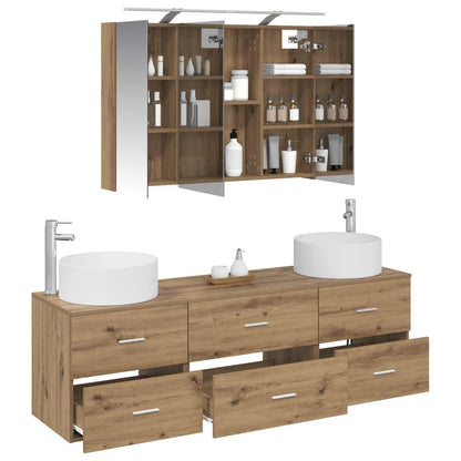 Bathroom Furniture Set 4 pcs 49.5 x 44.5 x 65.5 cm Artisan oak