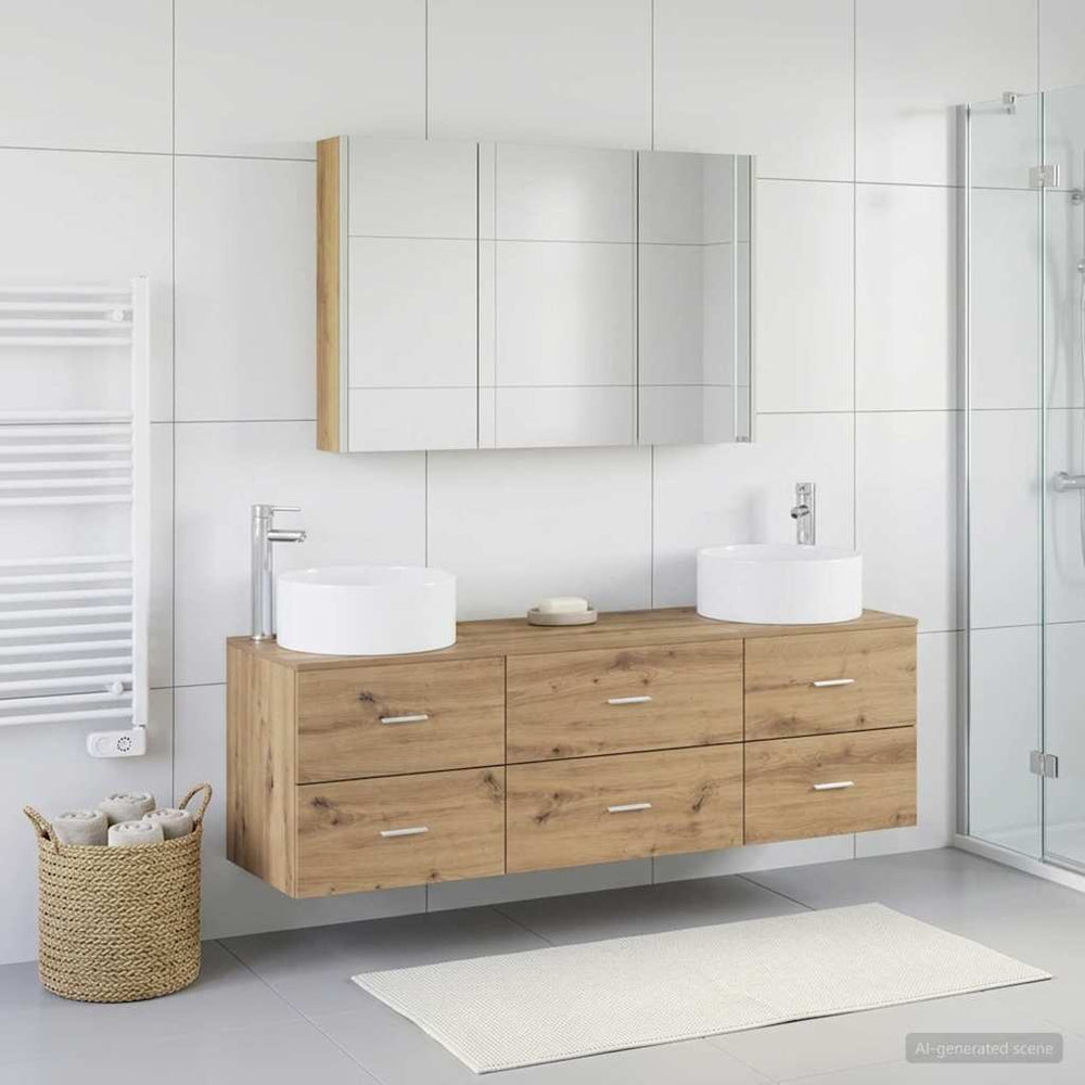 vidaXL Bathroom Furniture Set 4 pcs Artisan Oak