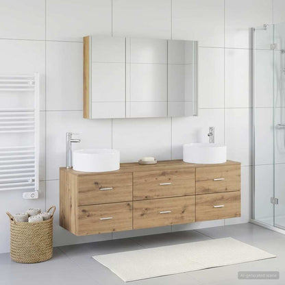 vidaXL Bathroom Furniture Set 4 pcs Artisan Oak 1