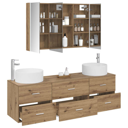 vidaXL Bathroom Furniture Set 4 pcs Artisan Oak 3