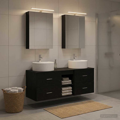 vidaXL Bathroom Furniture Set 5 pcs Black Oak 1