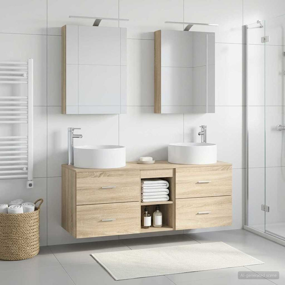 vidaXL Bathroom Furniture Set 5 pcs Sonoma Oak