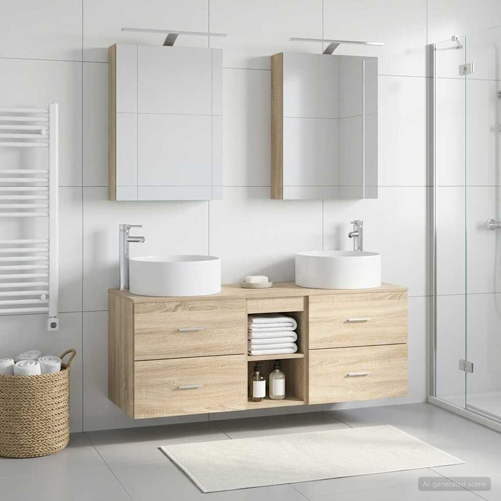 vidaXL Bathroom Furniture Set 5 pcs Sonoma Oak 1