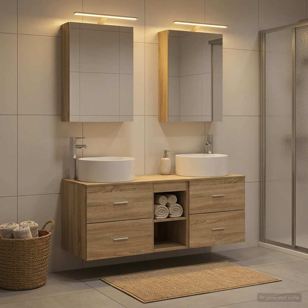 vidaXL Bathroom Furniture Set 5 pcs Sonoma Oak 4