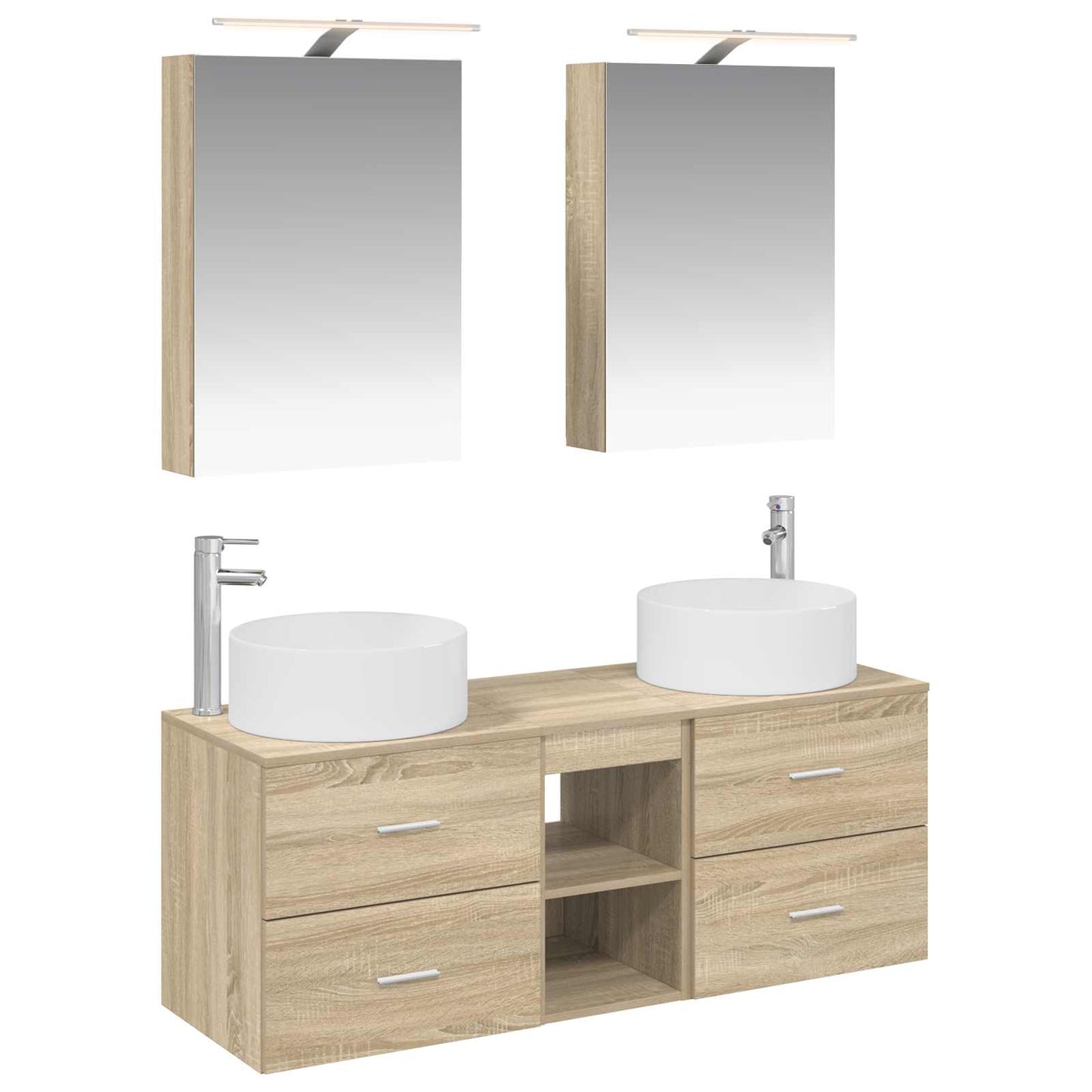 vidaXL Bathroom Furniture Set 5 pcs Sonoma Oak 2