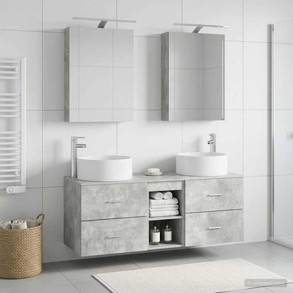 vidaXL Bathroom Furniture Set 5 pcs Concrete Grey 4