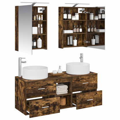 vidaXL Bathroom Furniture Set 5 pcs Smoked Oak 3