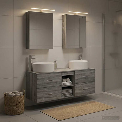 vidaXL Bathroom Furniture Set 5 pcs Grey Sonoma 1