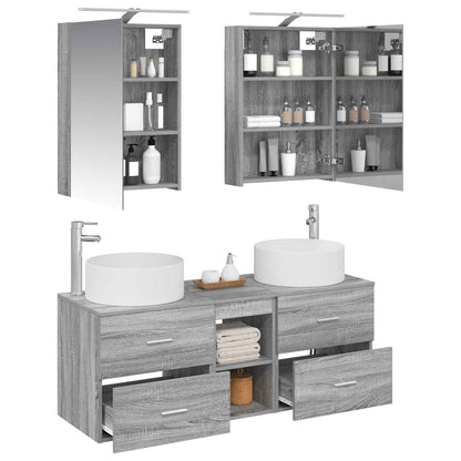 vidaXL Bathroom Furniture Set 5 pcs Grey Sonoma 3