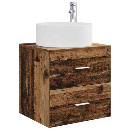 vidaXL Bathroom Furniture Set 5 pcs Old Wood Engineered Wood and Glass 5
