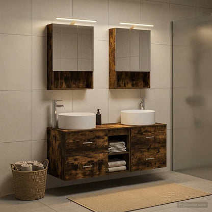 vidaXL Bathroom Furniture Set 5 pcs Smoked Oak 1