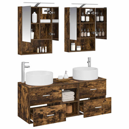 vidaXL Bathroom Furniture Set 5 pcs Smoked Oak 3