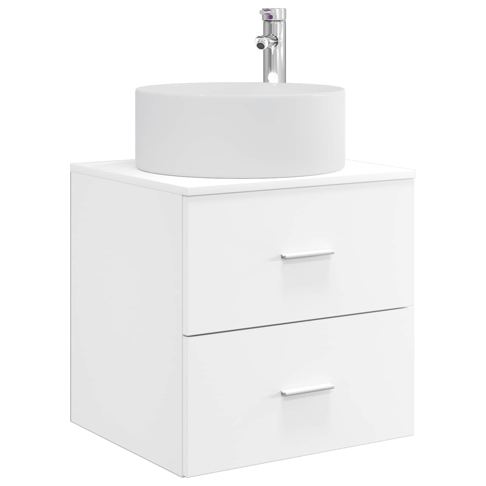 vidaXL Bathroom Furniture Set 5 pcs White Engineered Wood and Glass 5