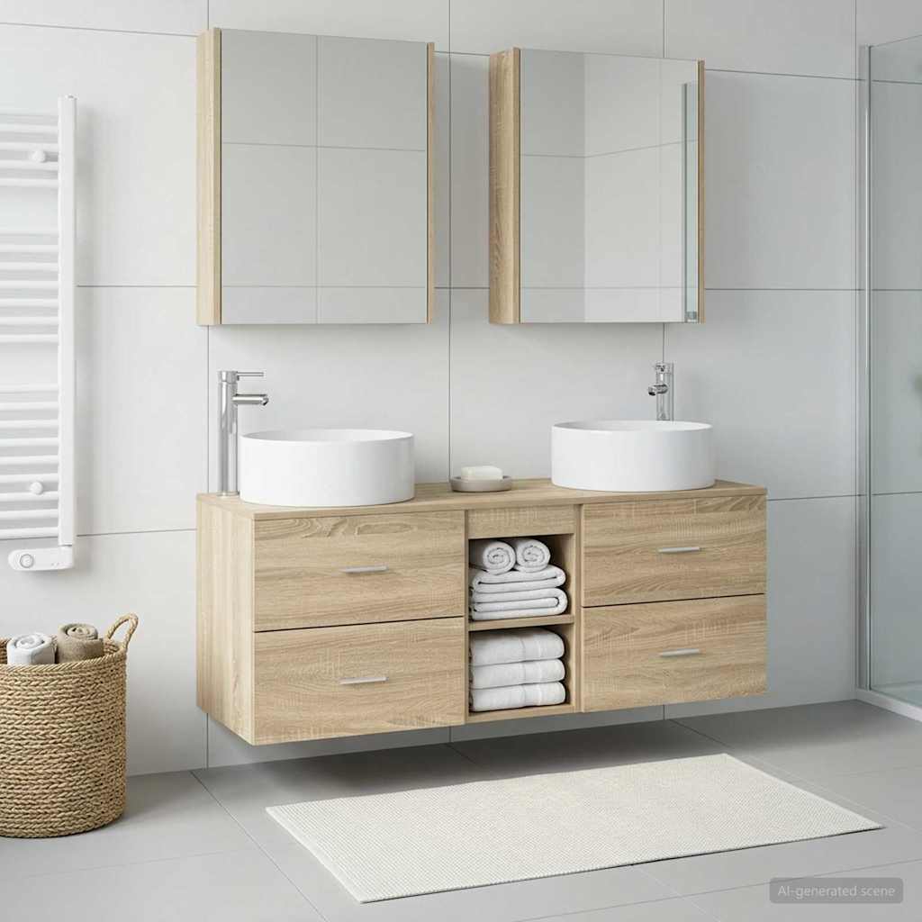 vidaXL Bathroom Furniture Set 5 pcs Sonoma Oak 4