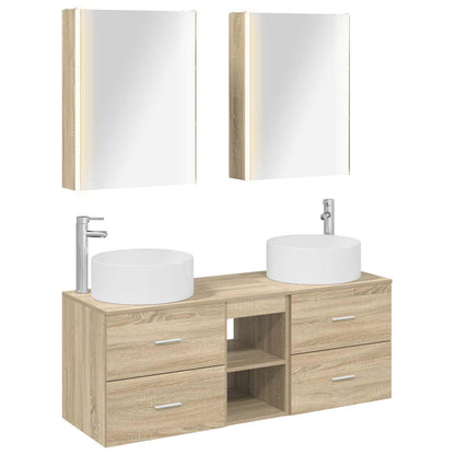 vidaXL Bathroom Furniture Set 5 pcs Sonoma Oak 2