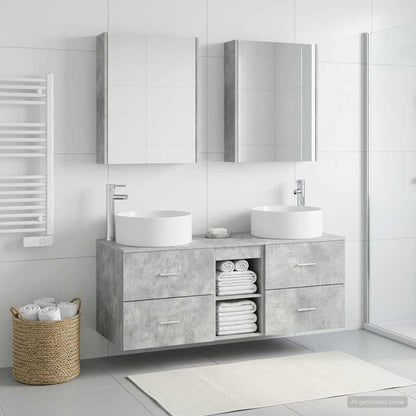 vidaXL Bathroom Furniture Set 5 pcs Concrete Grey 4