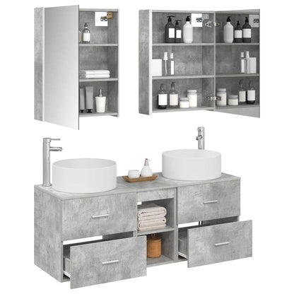 vidaXL Bathroom Furniture Set 5 pcs Concrete Grey 3