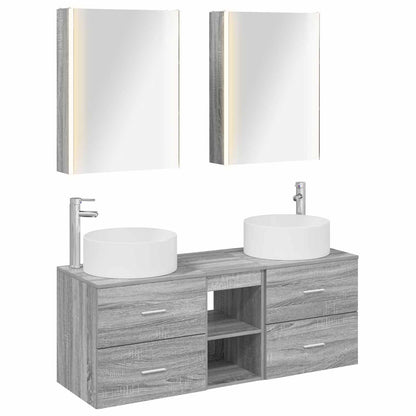 vidaXL Bathroom Furniture Set 5 pcs Grey Sonoma 2