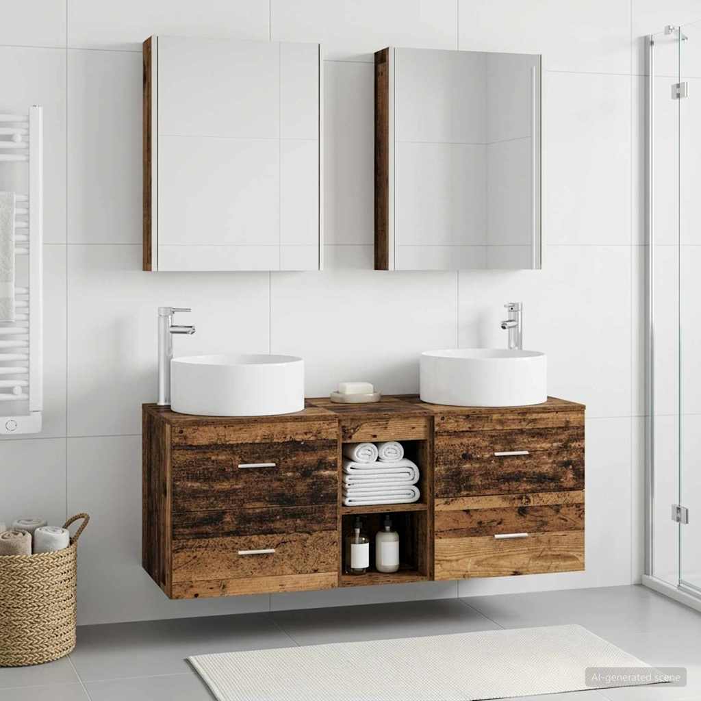 Bathroom Furniture Set 5 pcs 49.5 x 44.5 x 65.5 cm Old wood