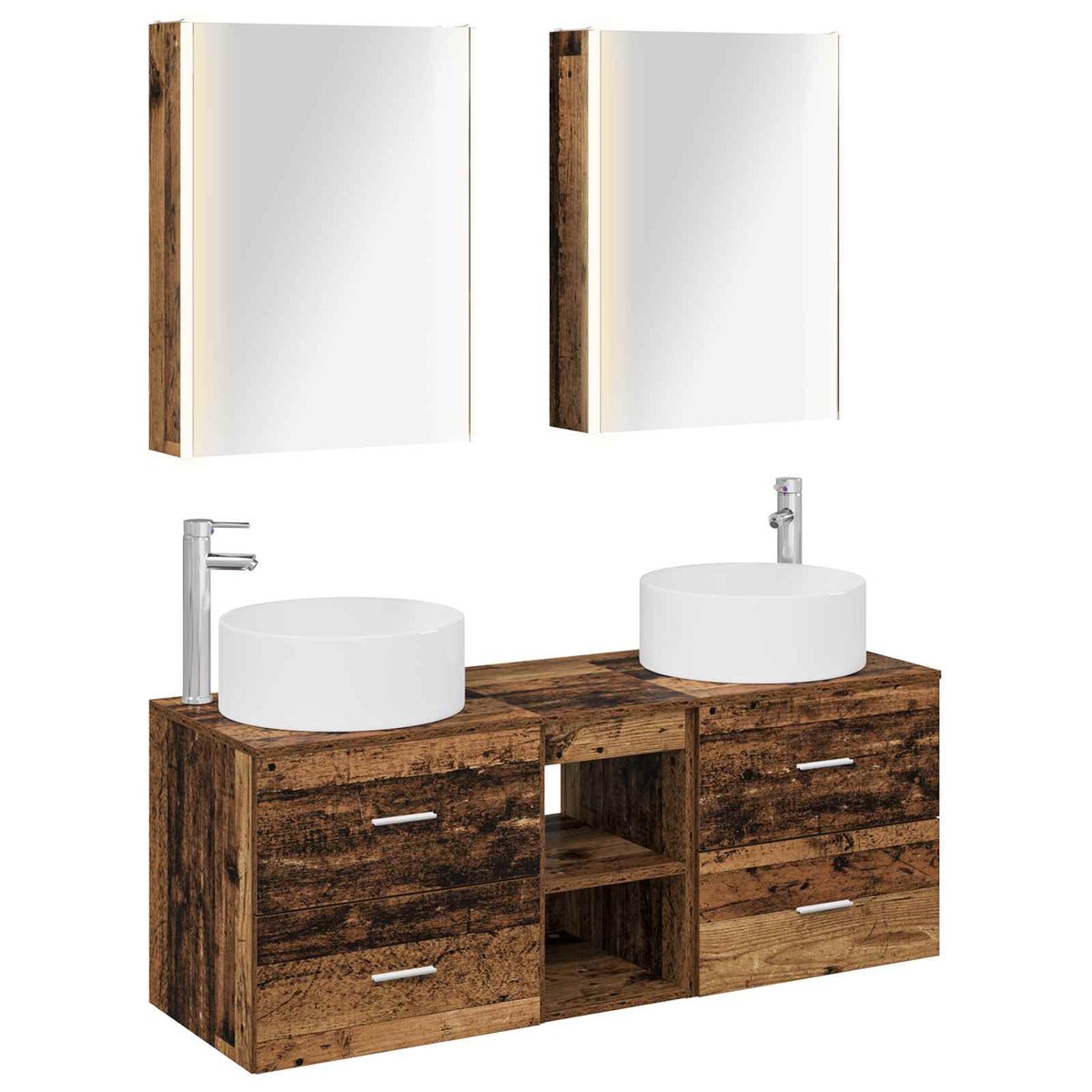 Bathroom Furniture Set 5 pcs 49.5 x 44.5 x 65.5 cm Old wood