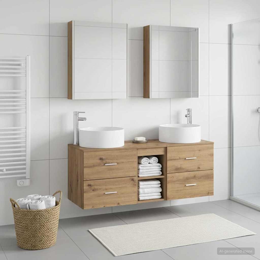 vidaXL Bathroom Furniture Set 5 pcs Artisan Oak 4