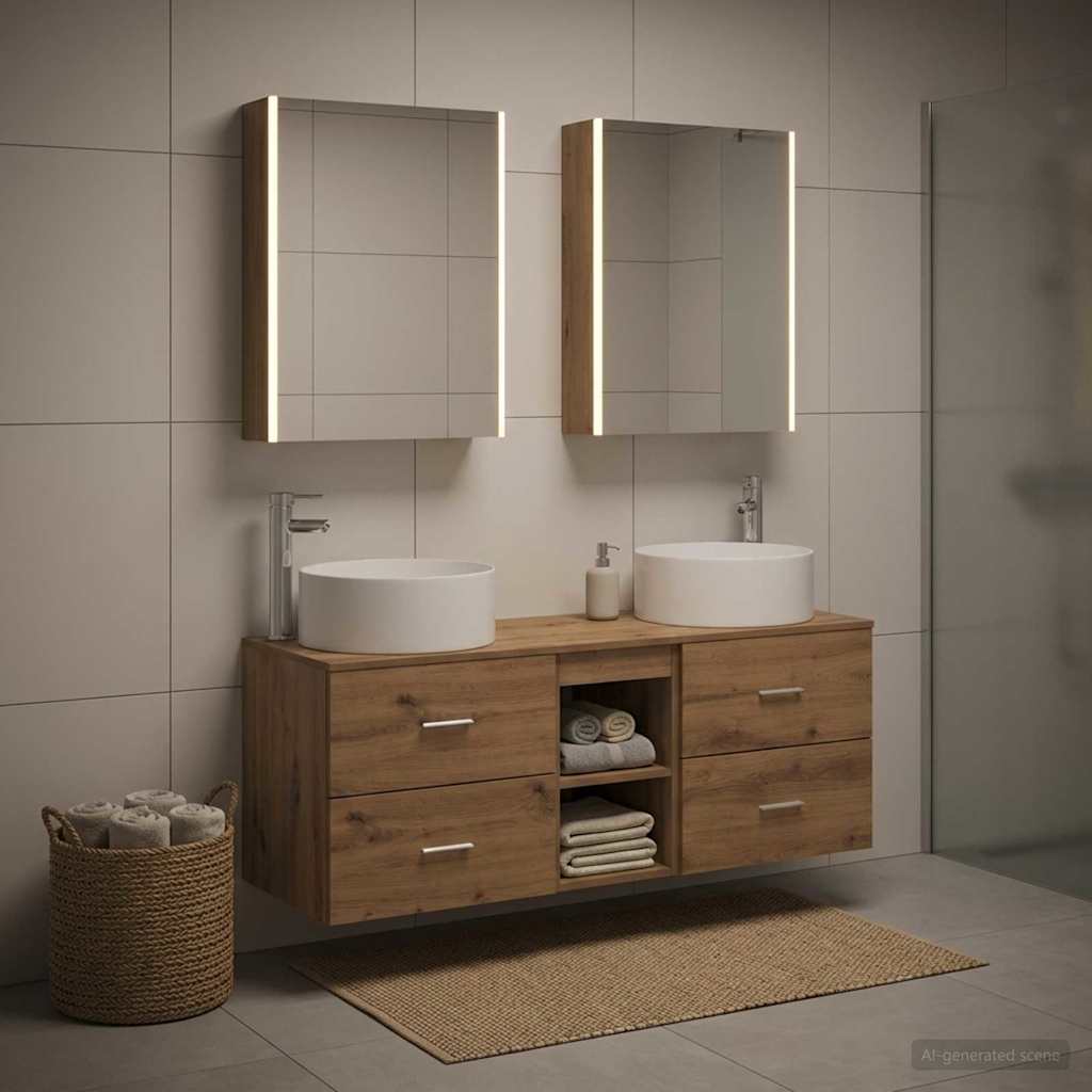 vidaXL Bathroom Furniture Set 5 pcs Artisan Oak 1