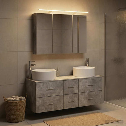 vidaXL Bathroom Furniture Set 4 pcs Concrete Grey 1