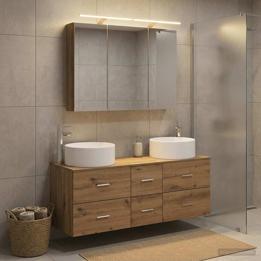 Bathroom Furniture Set 4 pcs 100 x 14.5 x 70 cm Artisan oak