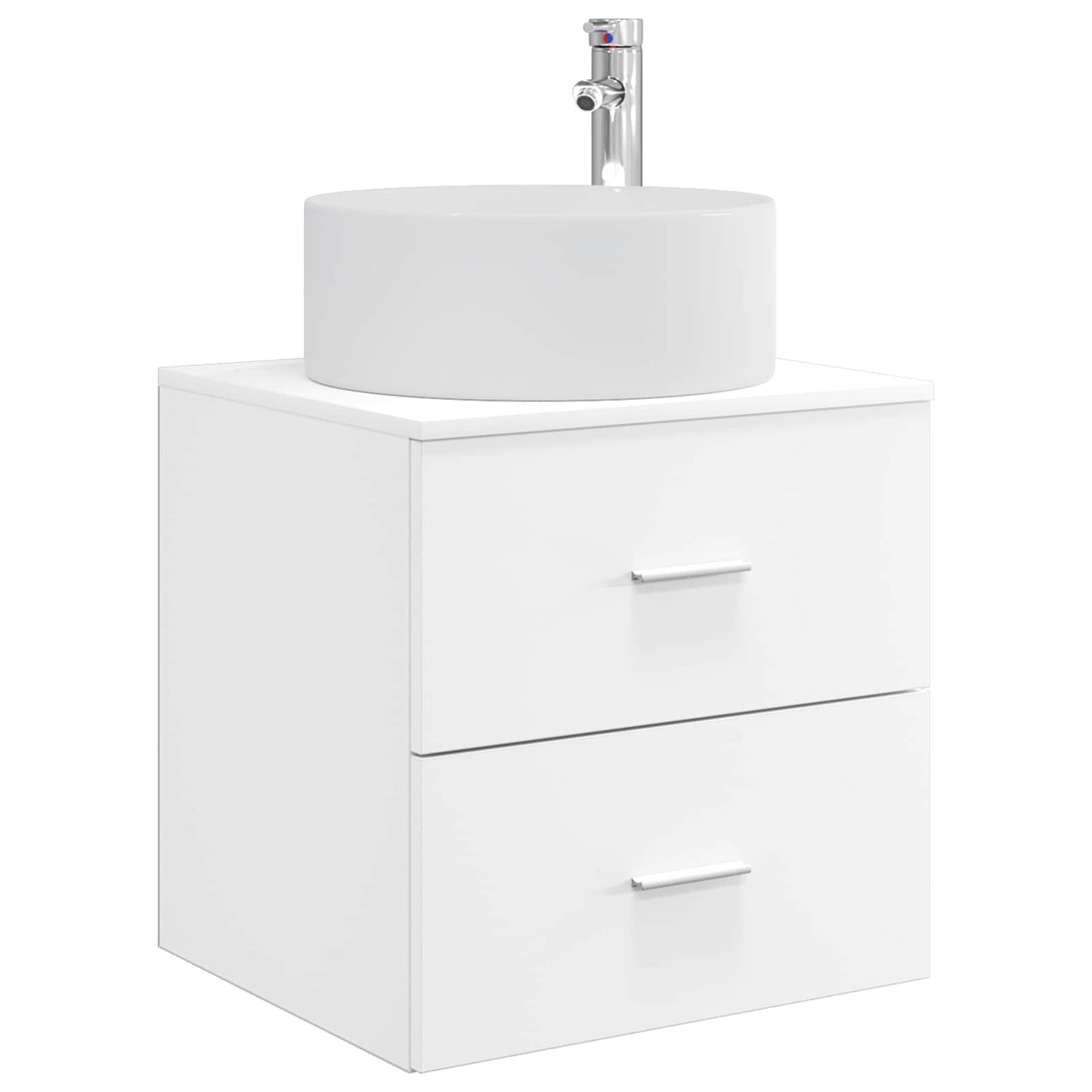 vidaXL Bathroom Furniture Set 4 pcs White Engineered Wood and Glass 5