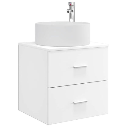 vidaXL Bathroom Furniture Set 4 pcs White Engineered Wood and Glass 5