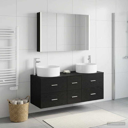vidaXL Bathroom Furniture Set 4 pcs Black Oak 4