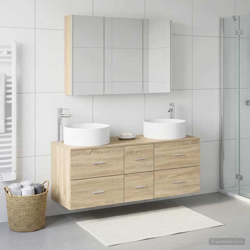 vidaXL Bathroom Furniture Set 4 pcs Sonoma Oak 4