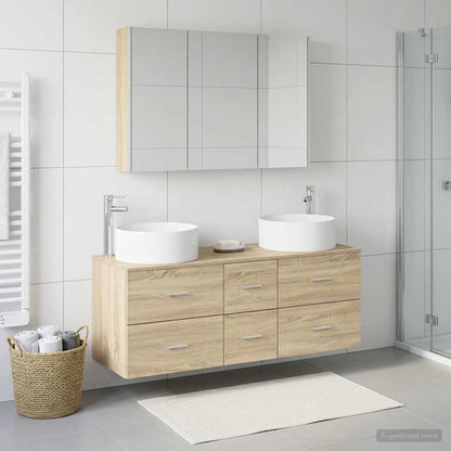 vidaXL Bathroom Furniture Set 4 pcs Sonoma Oak 4