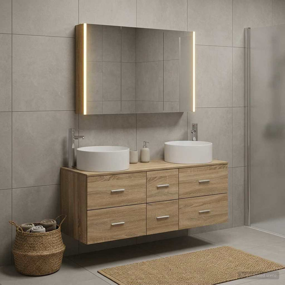 vidaXL Bathroom Furniture Set 4 pcs Sonoma Oak