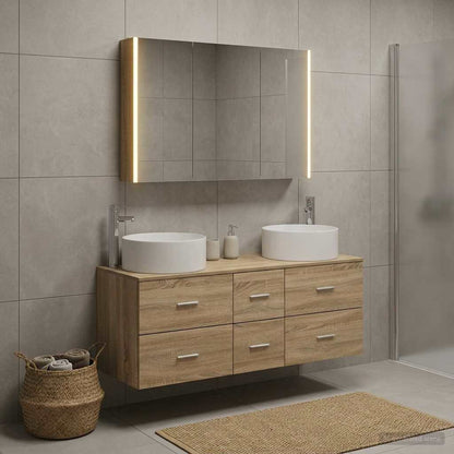 vidaXL Bathroom Furniture Set 4 pcs Sonoma Oak 1