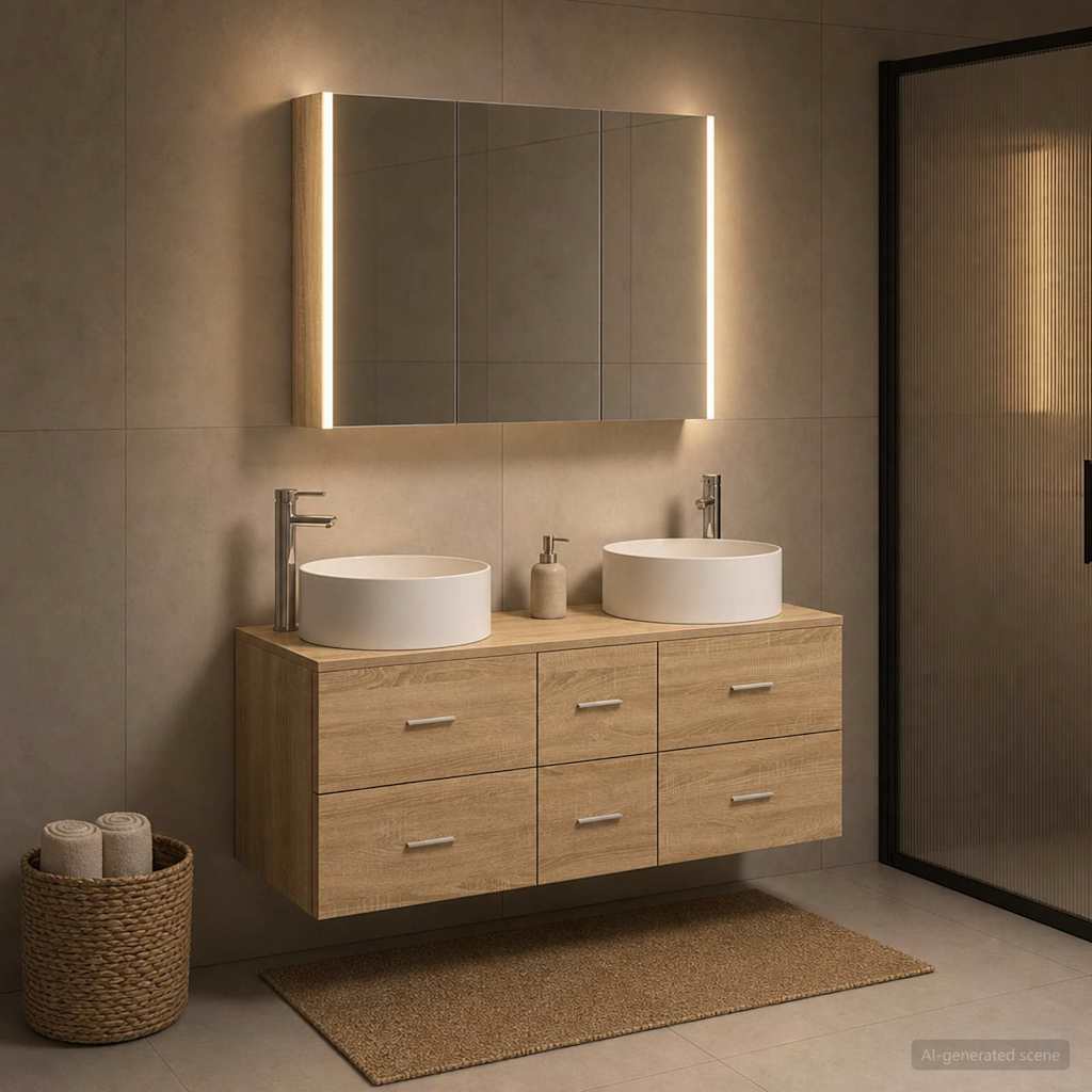 vidaXL Bathroom Furniture Set 4 pcs Sonoma Oak 5