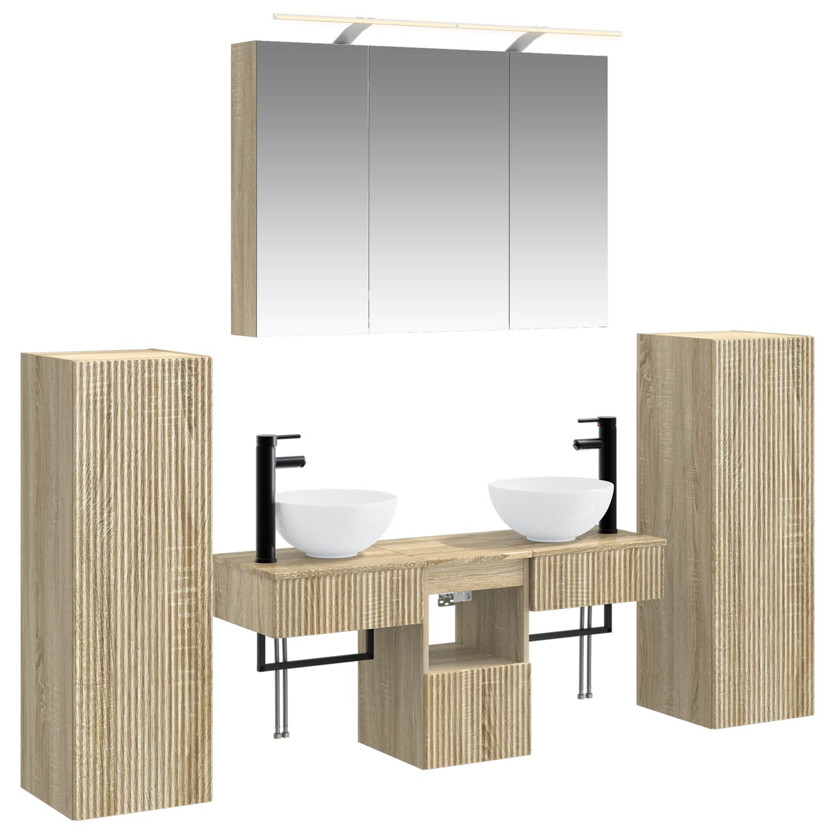 vidaXL Bathroom Furniture Set 6 pcs Sonoma Oak 2