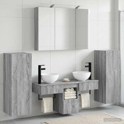 vidaXL Bathroom Furniture Set 6 pcs Grey Sonoma 4
