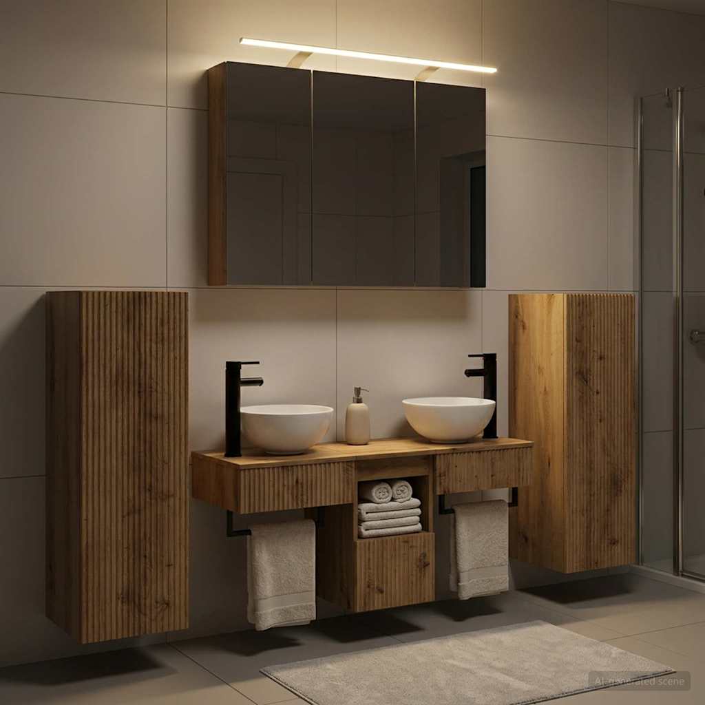 vidaXL Bathroom Furniture Set 6 pcs Artisan Oak 4