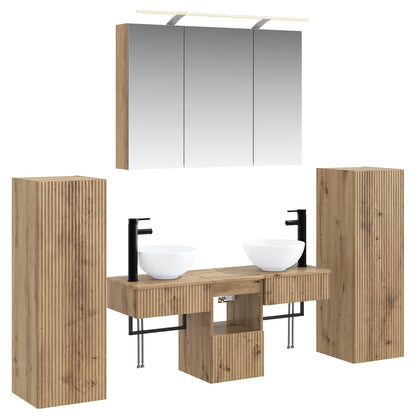 vidaXL Bathroom Furniture Set 6 pcs Artisan Oak 2