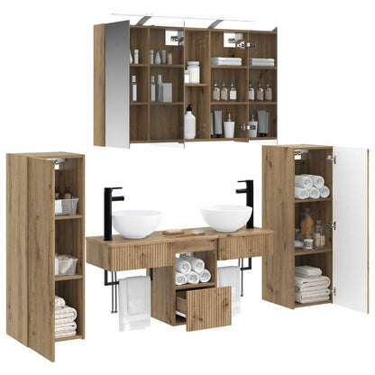 vidaXL Bathroom Furniture Set 6 pcs Artisan Oak 3