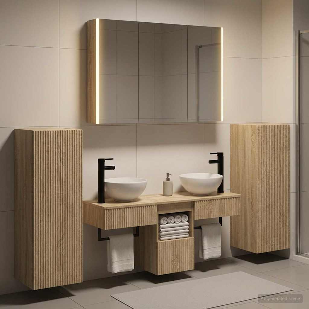 vidaXL Bathroom Furniture Set 6 pcs Sonoma Oak 4