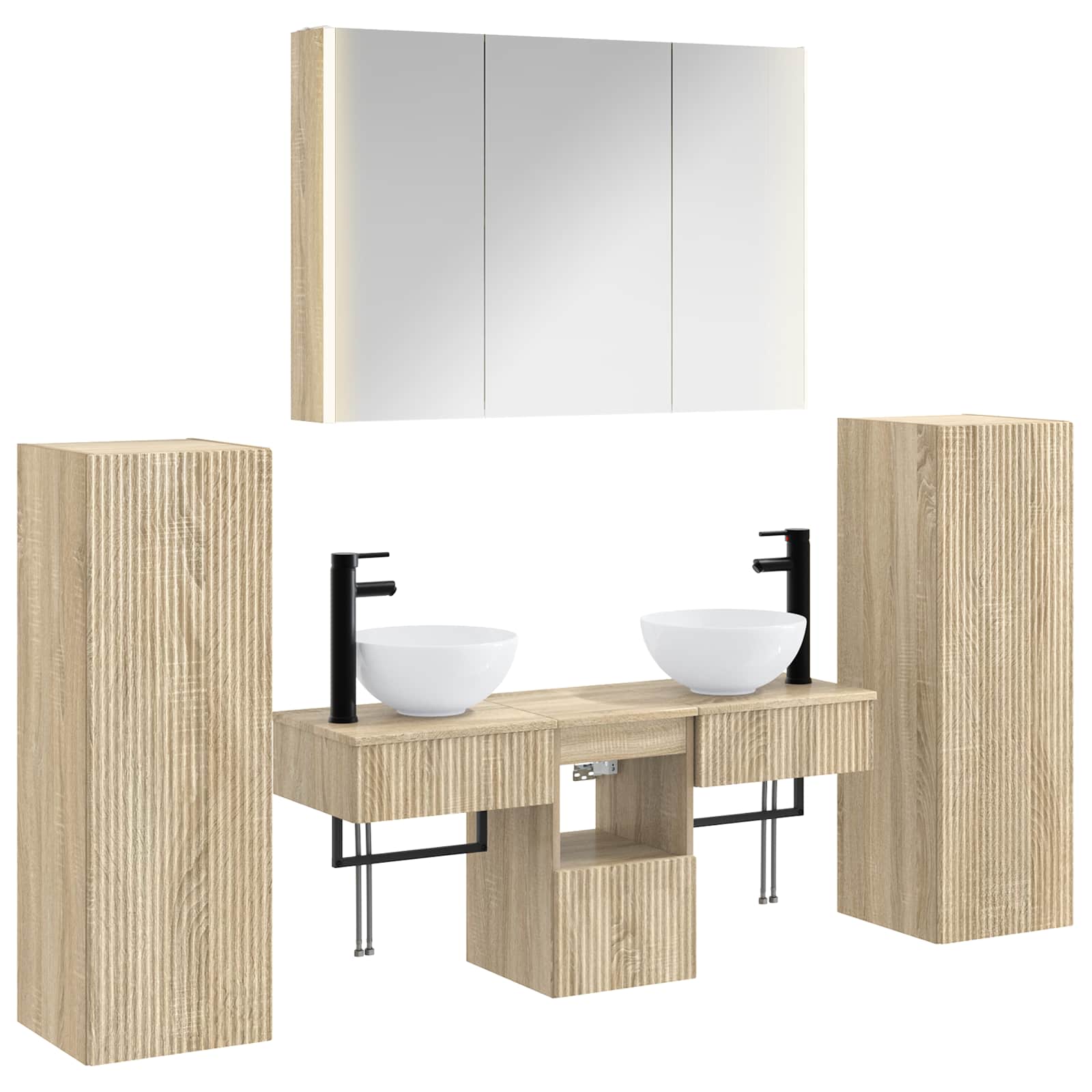 vidaXL Bathroom Furniture Set 6 pcs Sonoma Oak 2
