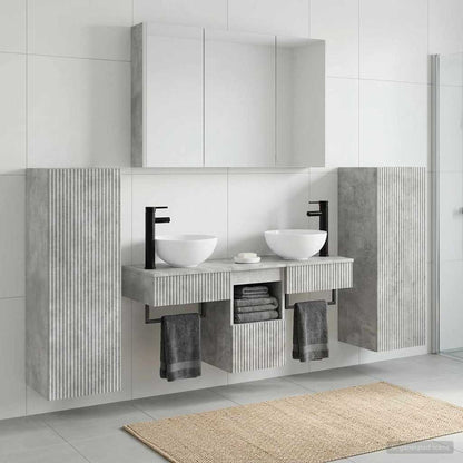 vidaXL Bathroom Furniture Set 6 pcs Concrete Grey 4