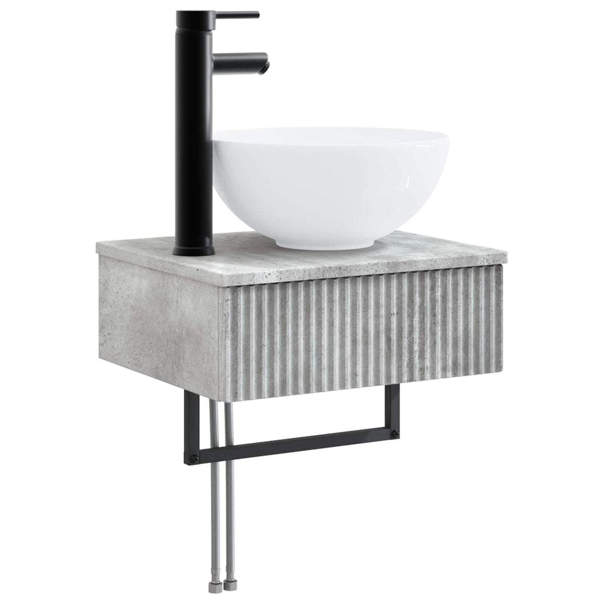 vidaXL Bathroom Furniture Set 6 pcs Concrete Grey 5