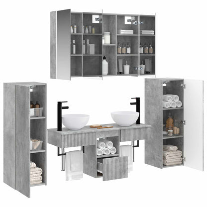 vidaXL Bathroom Furniture Set 6 pcs Concrete Grey 3