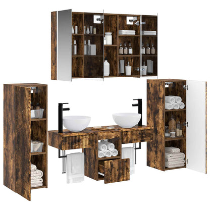 vidaXL Bathroom Furniture Set 6 pcs Smoked Oak 3